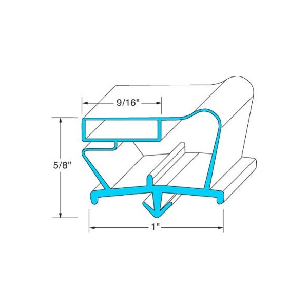 Allpoints 741248 Drawer Gasket7" X 28 13/16" For Beverage Air